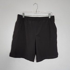 Speedo Mens Medium Board Shorts Black Drawstring Swim Stretch Pockets